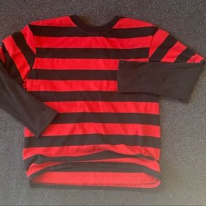 Kids Red Black Striped Long Sleeves